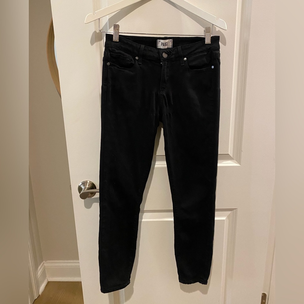Paige Denim low-rise black jeans size 28